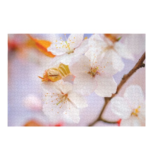Awesome and chic sakura cherry flowers in spring. 1000-Piece Wooden Jigsaw Puzzle (Horizontal)