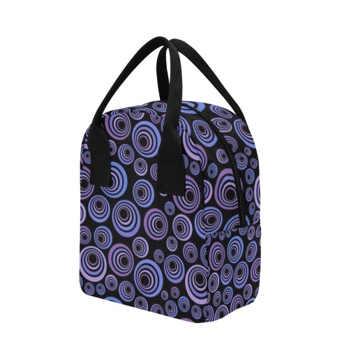 Retro Psychedelic Pretty Purple Pattern Zipper Lunch Bag (Model 1689)