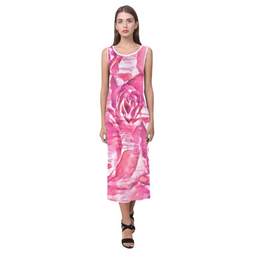 Sweet Summer Roses Phaedra Sleeveless Open Fork Long Dress (Model D08)