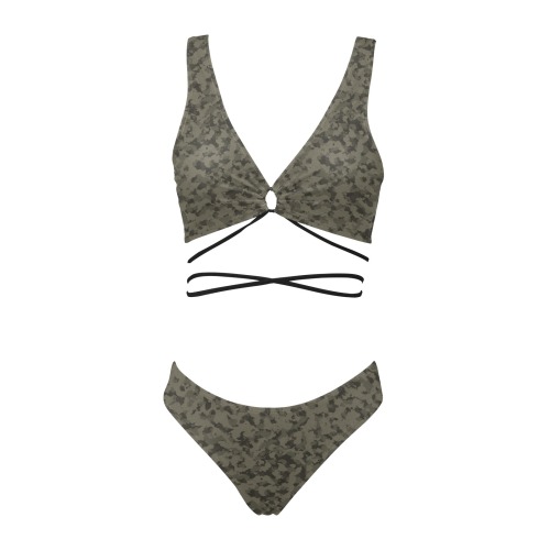 Olive Drab Cross String Bikini Set (Model S29)