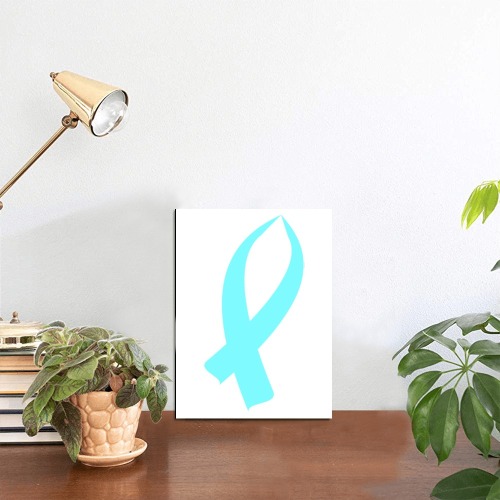 Awareness Ribbon (Light Blue) Photo Panel for Tabletop Display 6"x8"