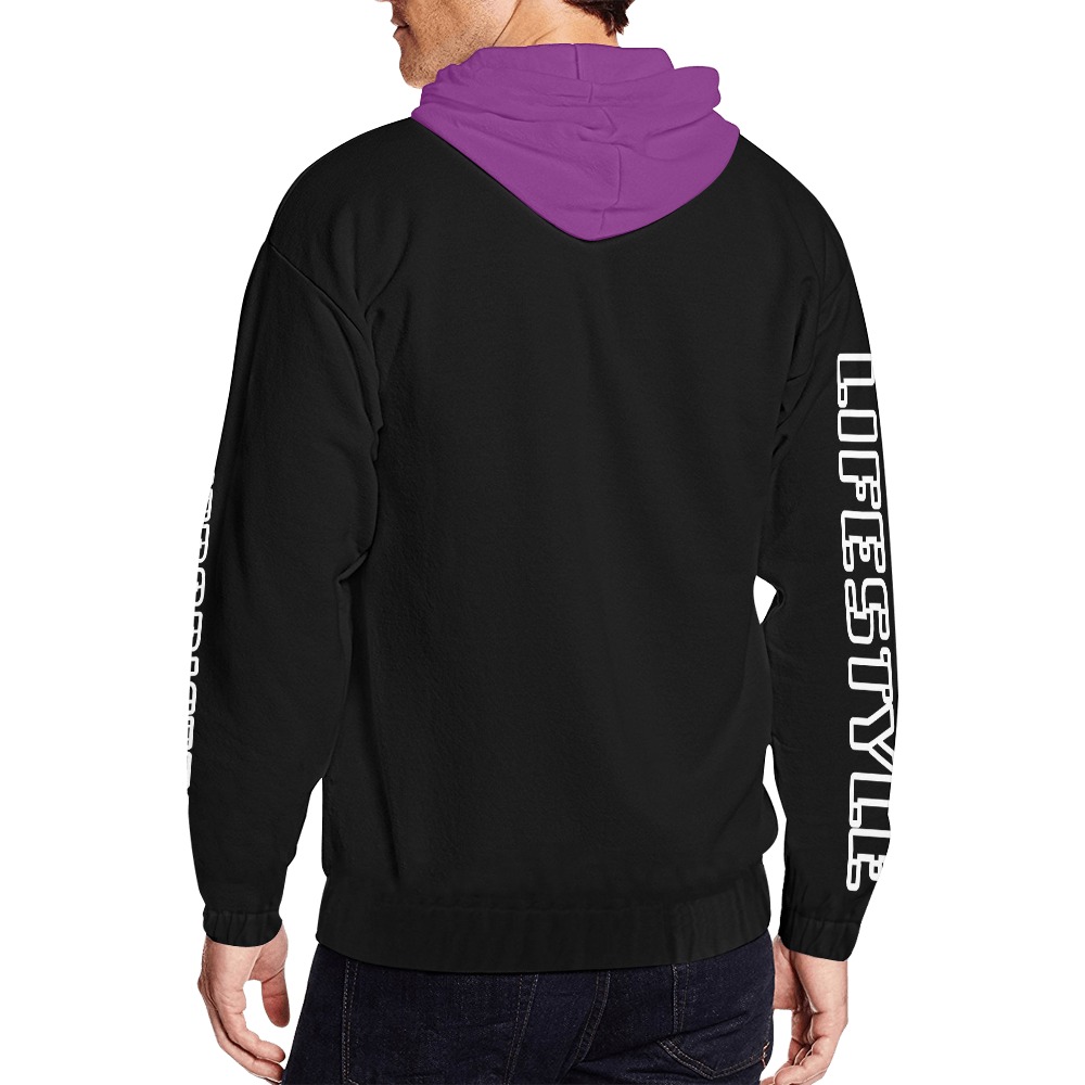 Contradicted Lifestyle All Over Print Full Zip Hoodie for Men (Model H14)