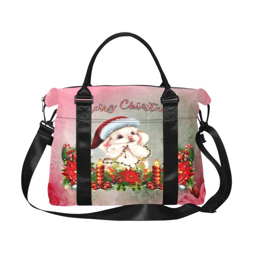 Merry christmas, cute animal Large Capacity Duffle Bag (Model 1715)