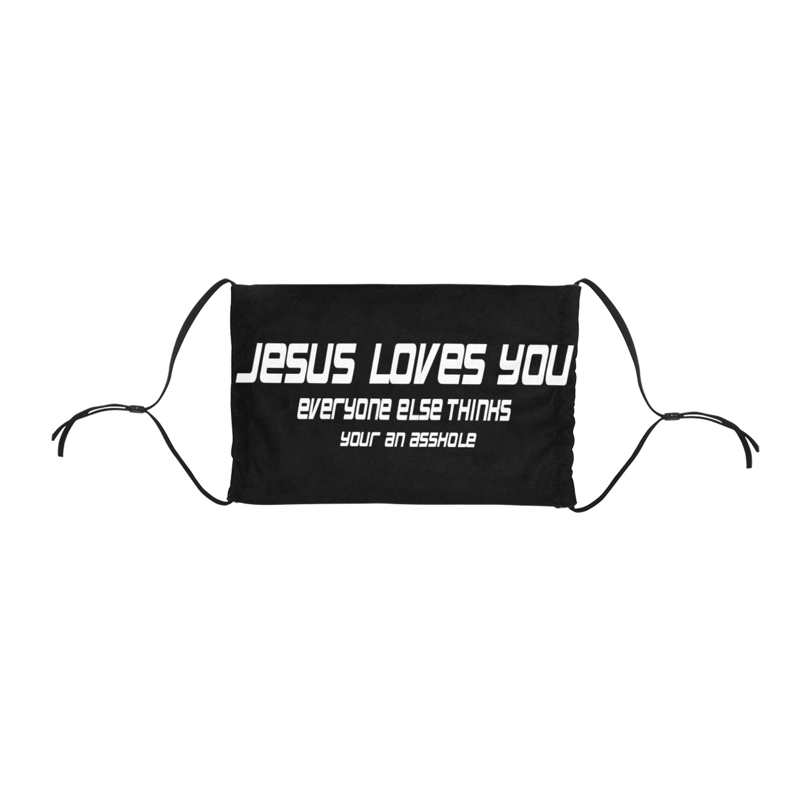 Jesus loves you 1 Flat Mouth Mask with Drawstring