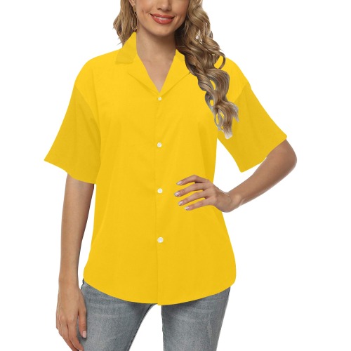 color mango All Over Print Hawaiian Shirt for Women (Model T58)