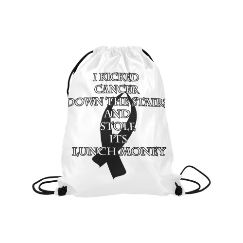 Cancer Bully (Black Ribbon) Medium Drawstring Bag Model 1604 (Twin Sides) 13.8"(W) * 18.1"(H)