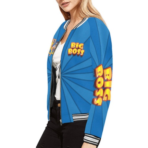 Big Boss Collectable Fly All Over Print Bomber Jacket for Women (Model H21)