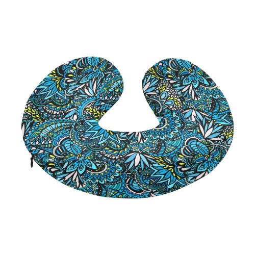 Cerulean Swirls U-Shape Travel Pillow