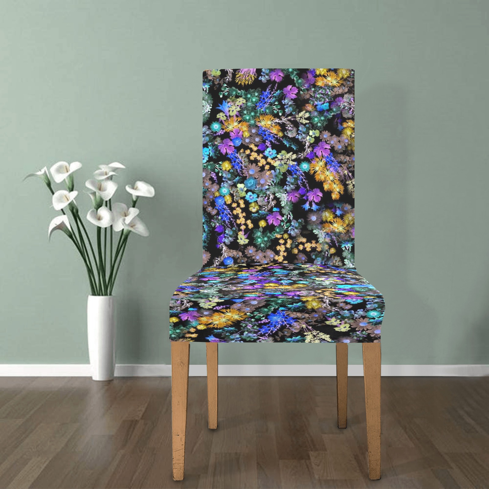 floral design 9 Removable Dining Chair Cover