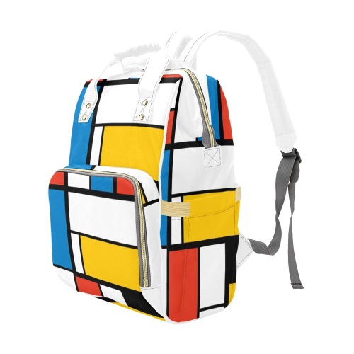 Mondrian De Stijl Modern Multi-Function Diaper Backpack/Diaper Bag (Model 1688)