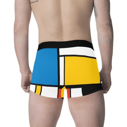 Mondrian De Stijl Modern Men's Classic Boxer Briefs (Model L34)