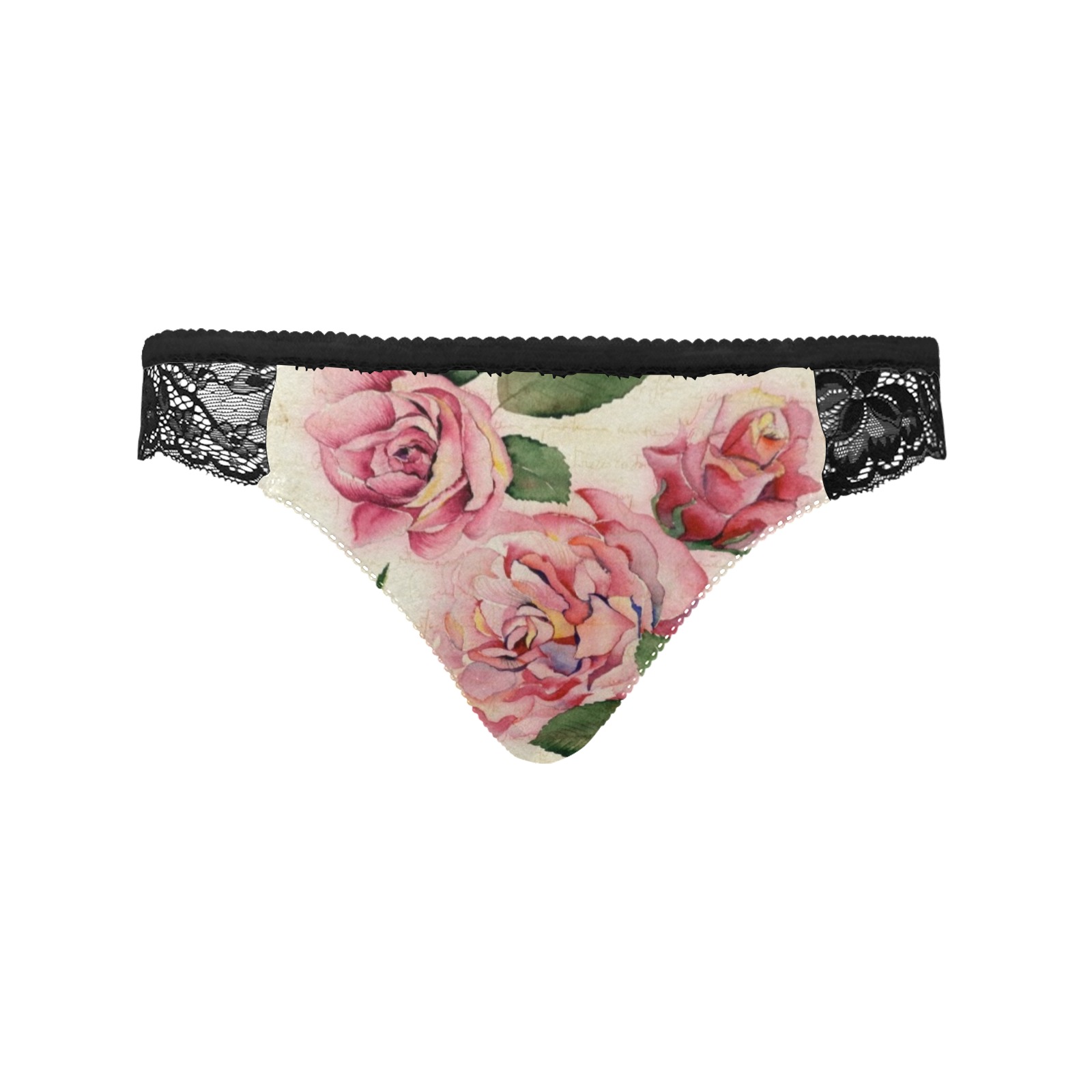 pink roses Women's Lace Panty (Model L41)