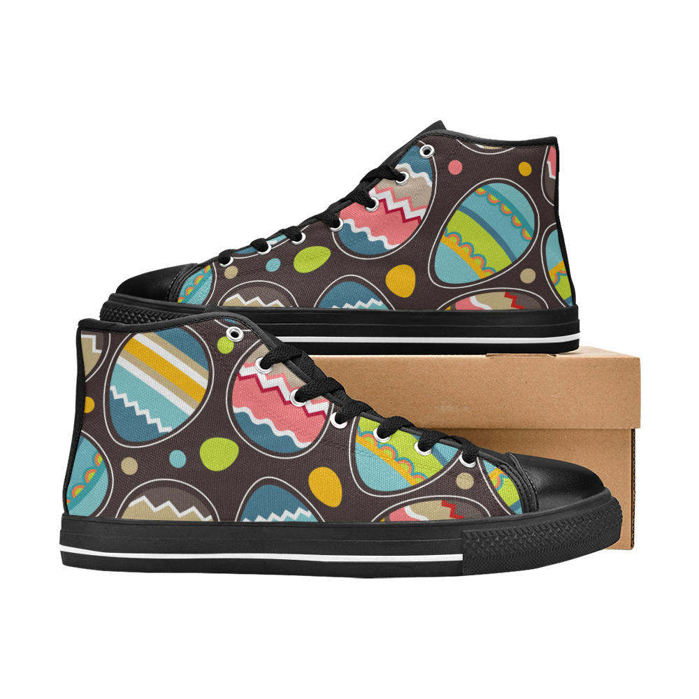 Colorful Easter Eggs Men’s Classic High Top Canvas Shoes (Model 017)