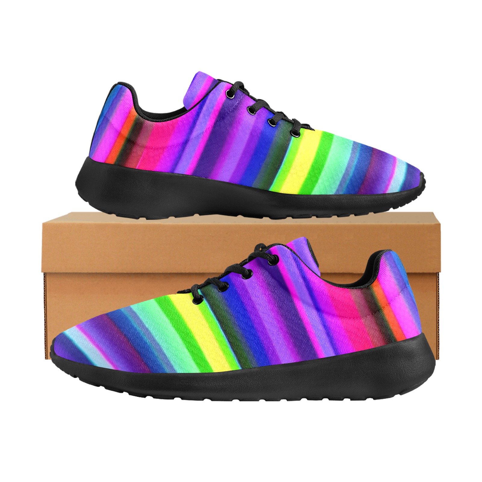 avant_garde_rainbow_TradingCard Men's Athletic Shoes (Model 0200)