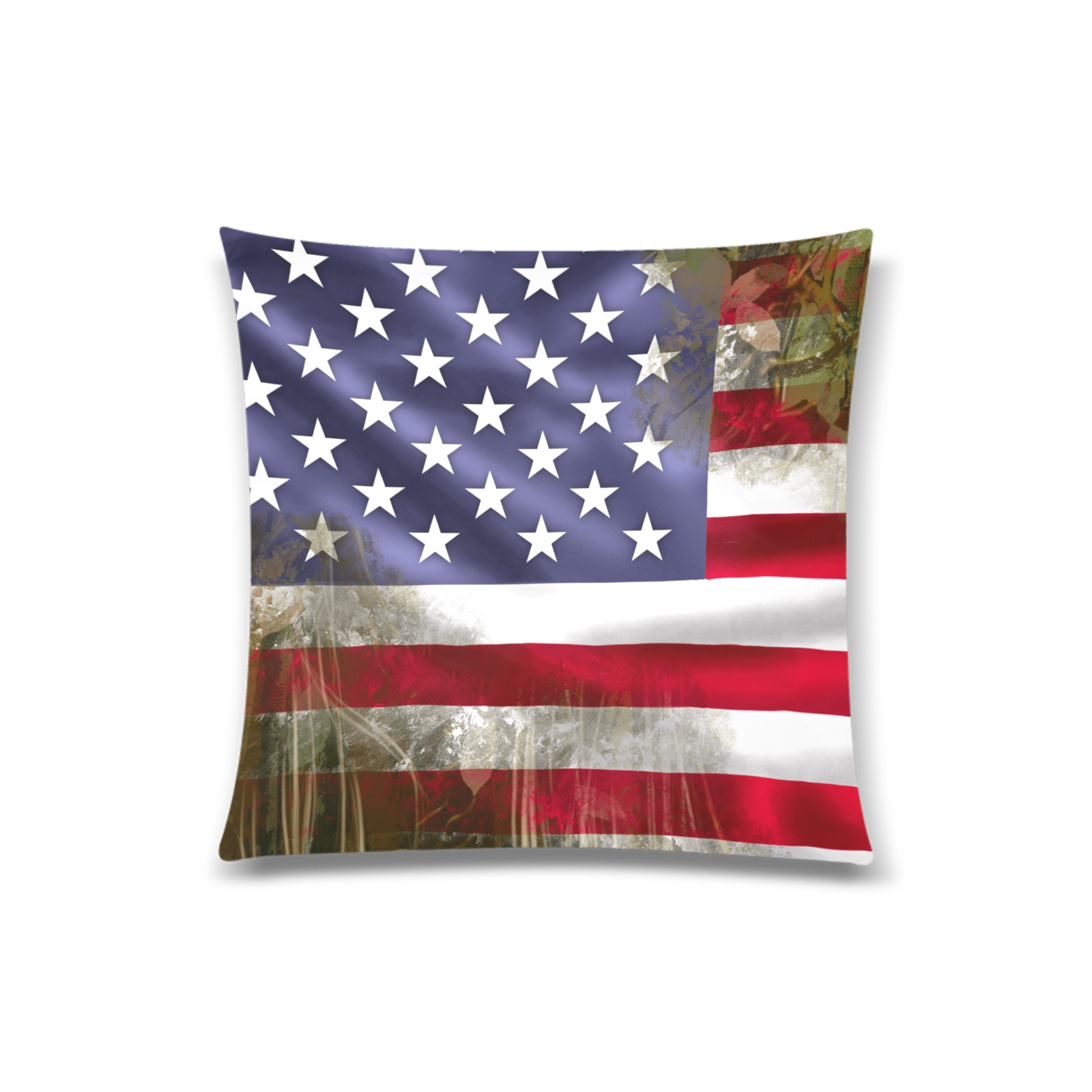 American_Flag-min Custom Zippered Pillow Case 20"x20"(Twin Sides)