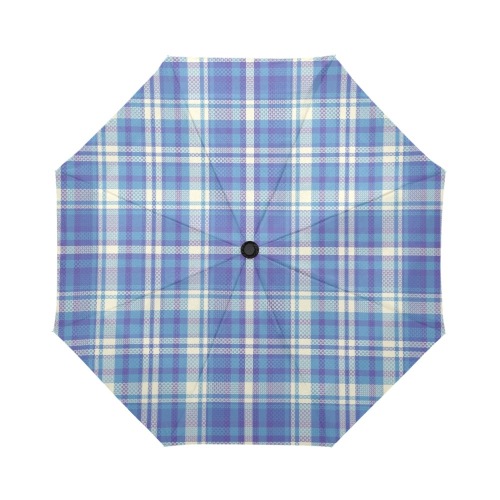 Blue Tartan Auto-Foldable Umbrella (Model U04)