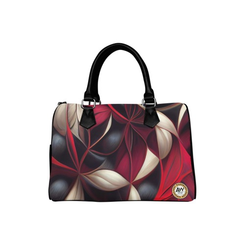 red, black and cream pattern Boston Handbag (Model 1621)