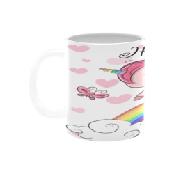 Cute Unicorn Butterfly girls Mug White Mug(11OZ)