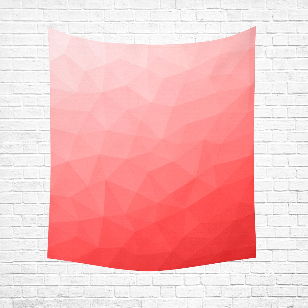 Red gradient geometric mesh pattern Cotton Linen Wall Tapestry 51"x 60"