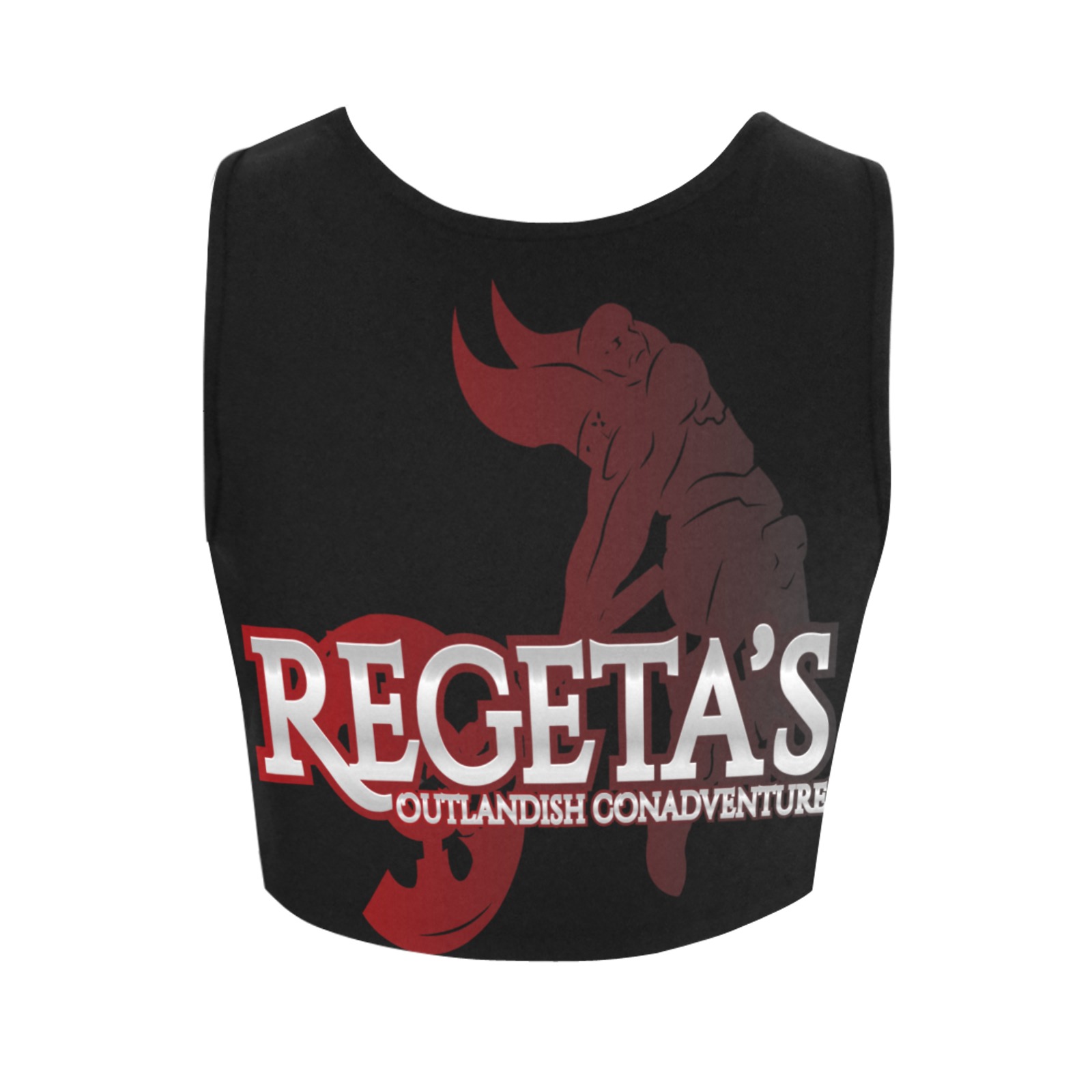 REGETA’S OUTLANDISH CONADVENTURES black red Women's Crop Top (Model T42)