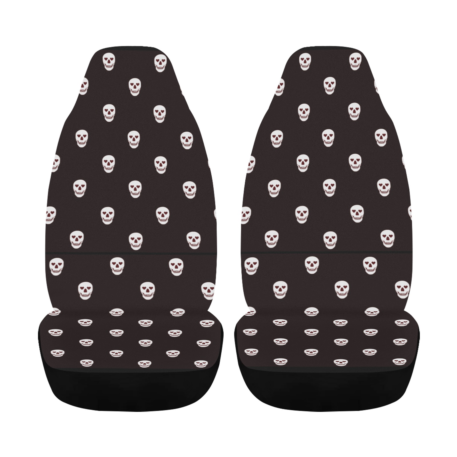 Black Skulls Car Seat Cover Car Seat Cover Airbag Compatible (Set of 2)