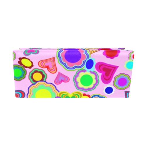 Groovy Hearts and Flowers Pink Custom Foldable Glasses Case