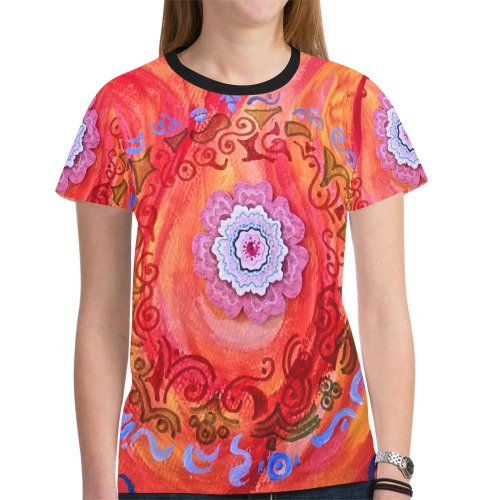 flora zen t-shirt New All Over Print T-shirt for Women (Model T45)