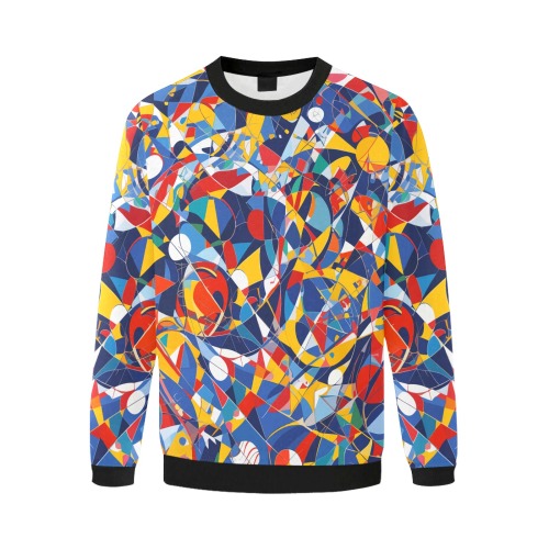 Charming geometric colorful abstract fantasy. Men's Oversized Fleece Crew Sweatshirt (Model H18)