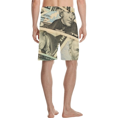 US PAPER CURRENCY Men's All Over Print Casual Shorts (Model L23)