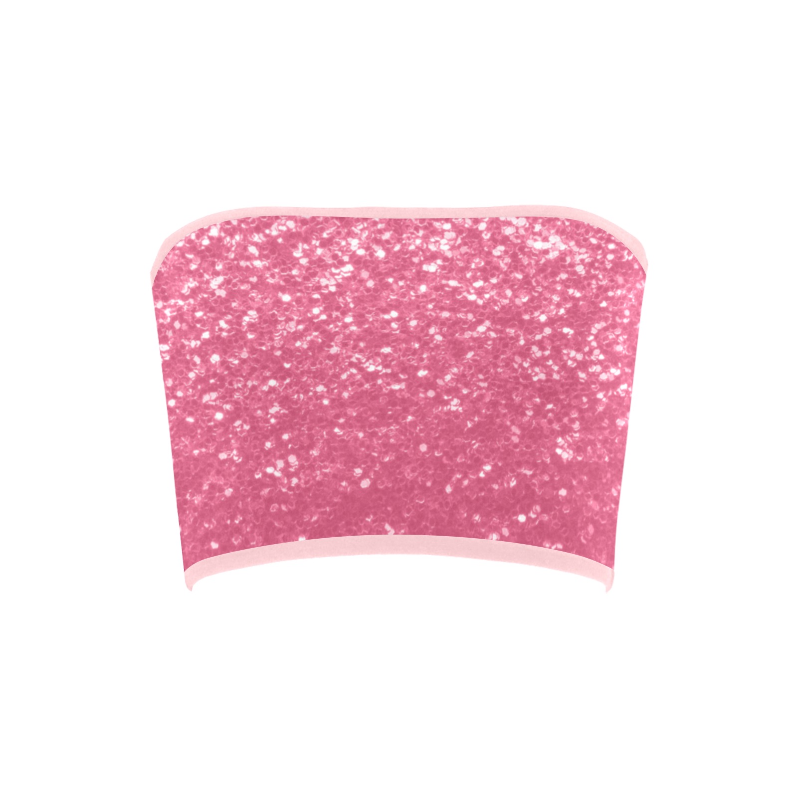 Magenta light pink red faux sparkles glitter Bandeau Top