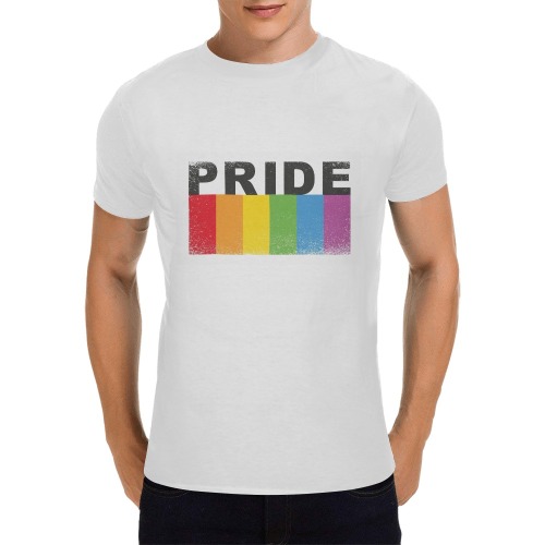 Grunge Gay Pride Tees Men's T-Shirt in USA Size (Front Printing Only)