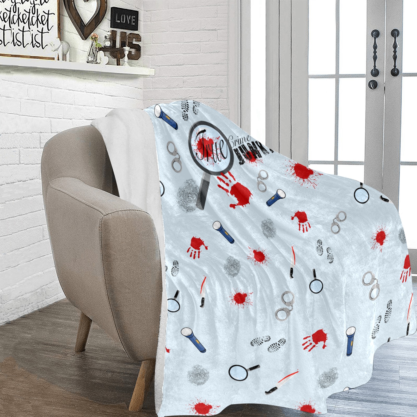 True Crime Junkie Blanket Ultra-Soft Micro Fleece Blanket 70''x80''