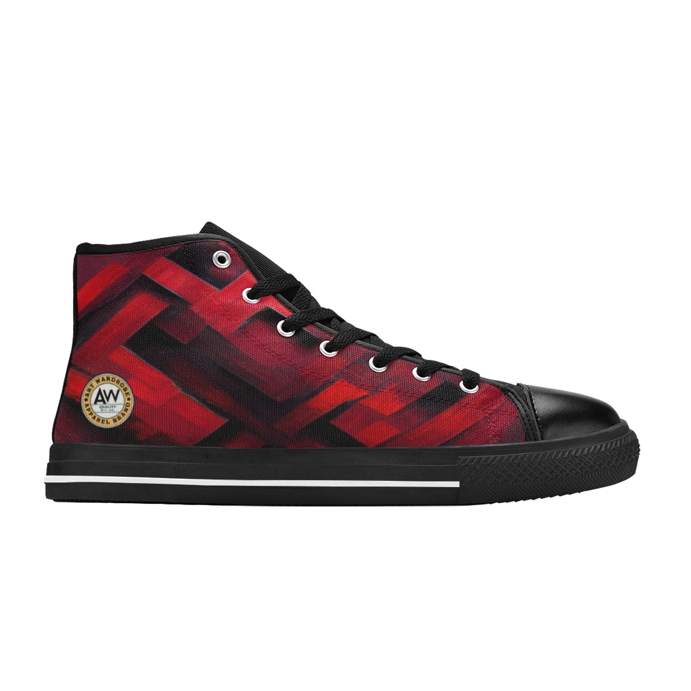 red diamond Men’s Classic High Top Canvas Shoes (Model 017)