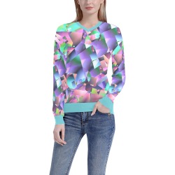 Scattered Colors in Soft Pastels Abstract Women's All Over Print V-Neck Sweater (Model H48)