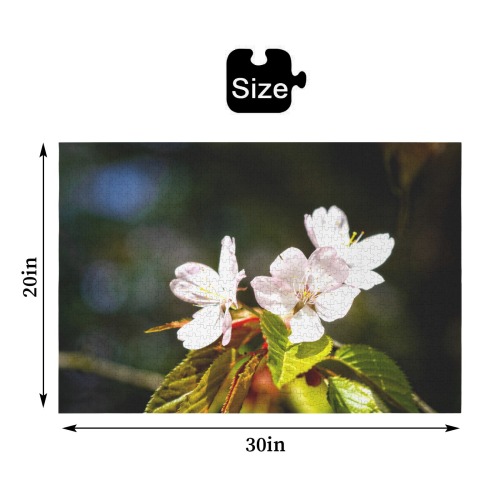 Sakura flowers enjoy sunshine. Hanami season magic 1000-Piece Wooden Jigsaw Puzzle (Horizontal)