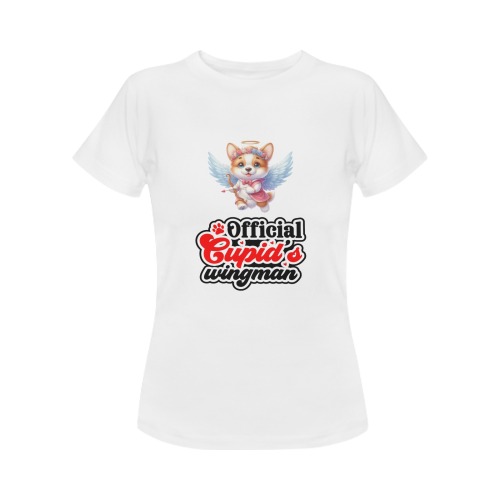 Cupid Corgi Official Cupid's Wingman Women's T-Shirt in USA Size (Two Sides Printing)