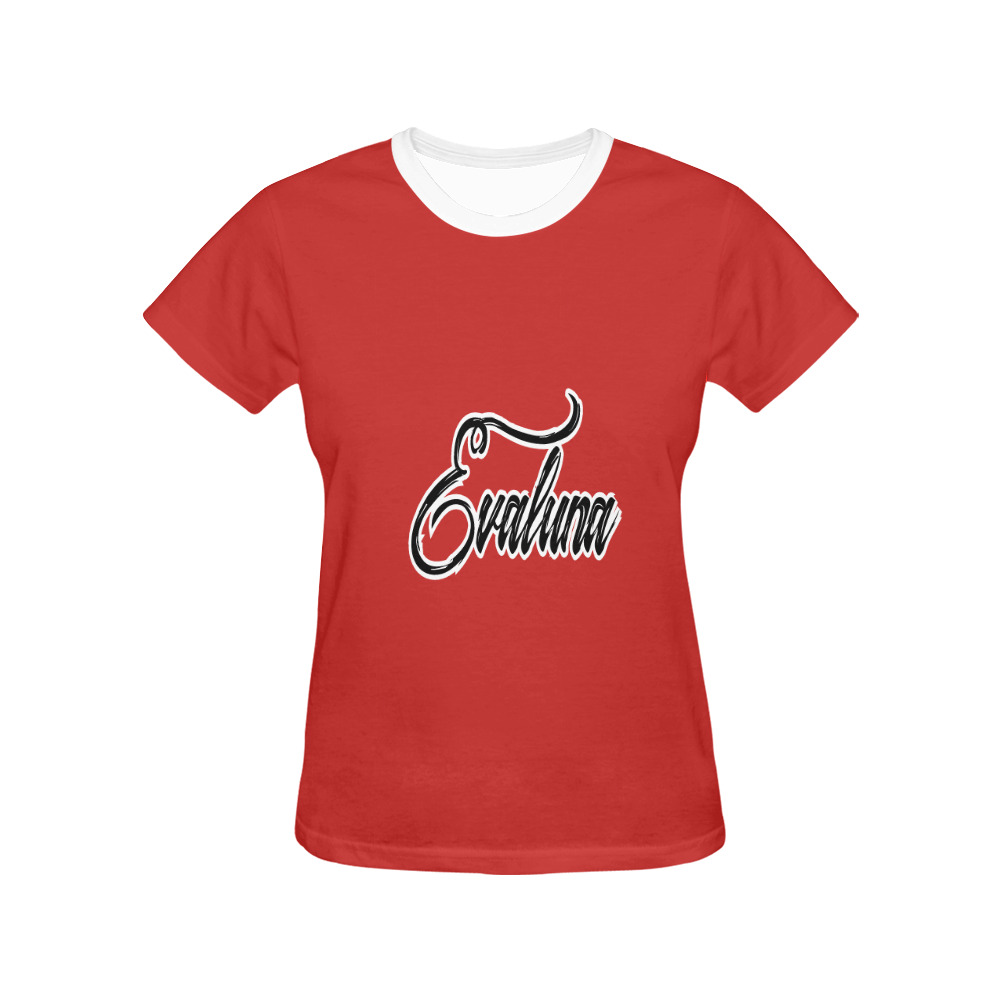 RED All Over Print T-Shirt for Women (USA Size) (Model T40)