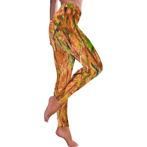 Camo Enhanced Women's Low Rise Leggings (Invisible Stitch) (Model L05)