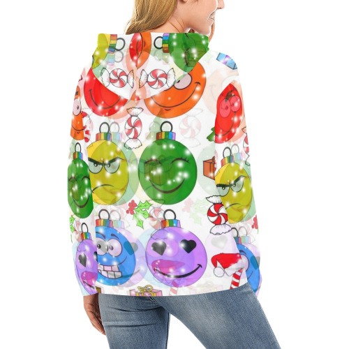 Funny Christmas Balls by Nico Bielow All Over Print Hoodie for Women (USA Size) (Model H13)