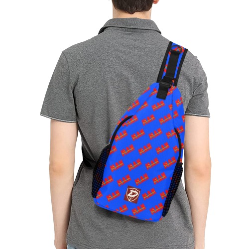 DIONIO Clothing Tha Boogiewoogie Man Casual Chest Bag(Blue & Red Repeat Logo) Men's Casual Chest Bag (Model 1729)
