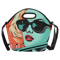 Molly Blue Pop Art Purse Alternative Punk Fashion Aesthetic Scuba Bag Neoprene Lunch Bag/Large (Model 1669)