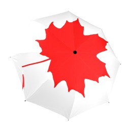 Maple Leaf Canada Autumn Red Fall Flora Beautiful Semi-Automatic Foldable Umbrella (Model U12)