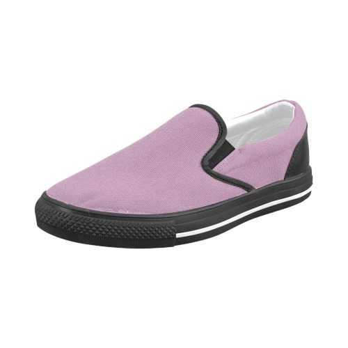 color mauve Men's Slip-on Canvas Shoes (Model 019)