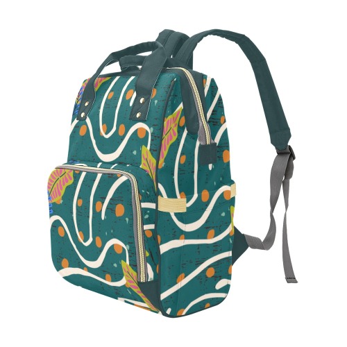 Green Multi-Function Diaper Backpack/Diaper Bag (Model 1688)