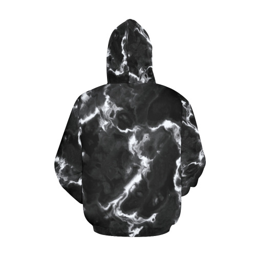 Classic Black Marble - gray black white marble pattern All Over Print Hoodie for Men (USA Size) (Model H13)