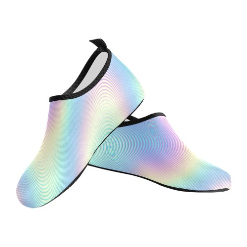 Holographic Rainbow Prints Women's Slip-On Water Shoes (Model 056)