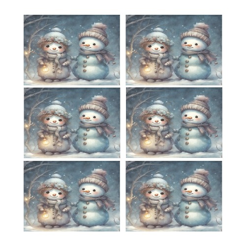 Snowman Couple Placemat 14’’ x 19’’ (Set of 6)