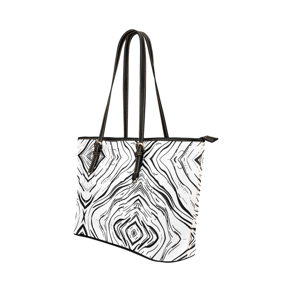 abstract-pattern Leather Tote Bag/Large (Model 1651)