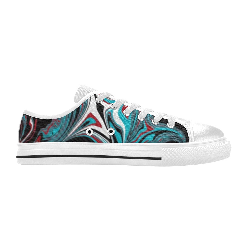 Dark Wave of Colors Low Top Canvas Shoes for Kid (Model 018)