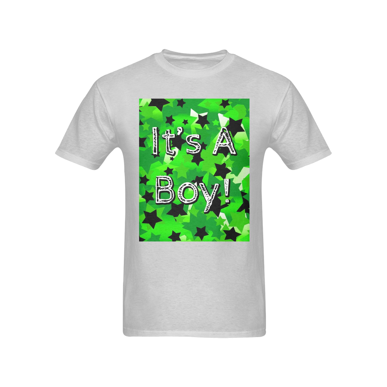 It's A Boy! Stars in Greens Men's T-Shirt in USA Size (Two Sides Printing)